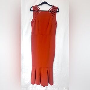 Sleeveless Terracotta Sheath Dress